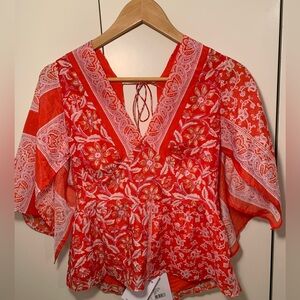 New with Tags Antik Batik Iloni Tee with Kimono Sleeves & Cutout Back (XS)